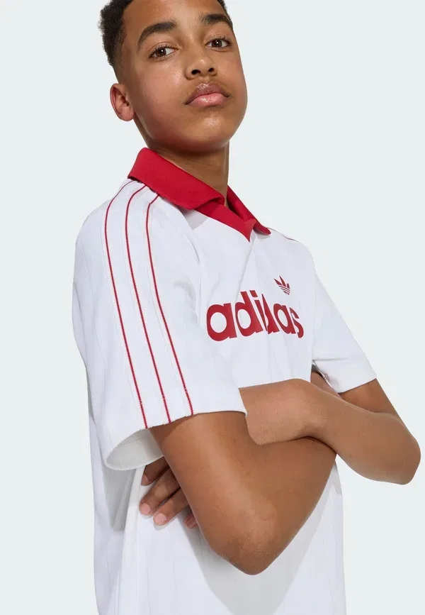 Свободное поло в полоску Adidas Originals, белый — фото 3