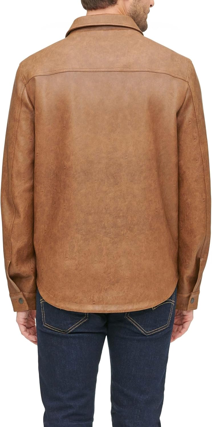 Мужская куртка-рубашка Levi's из искусственной кожи, Saddle Faux Leather — фото 3