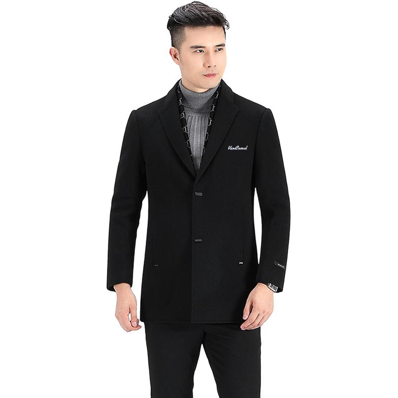 

Пальто мужское с воротником-стойкой утепленное VanCamel, черный