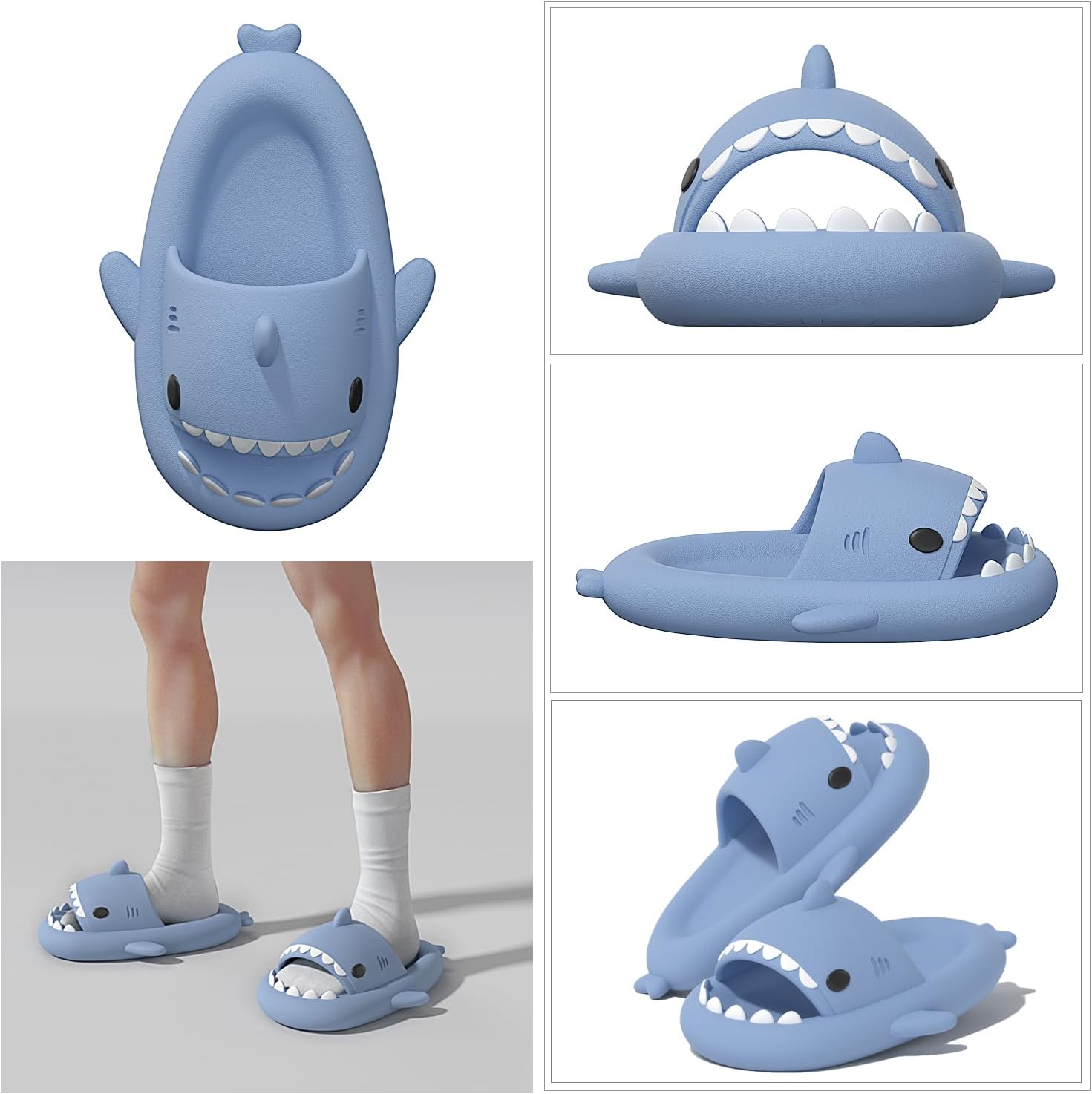 Шлепанцы XPKWS Shark для женщин и мужчин унисекс, синий — фото 2
