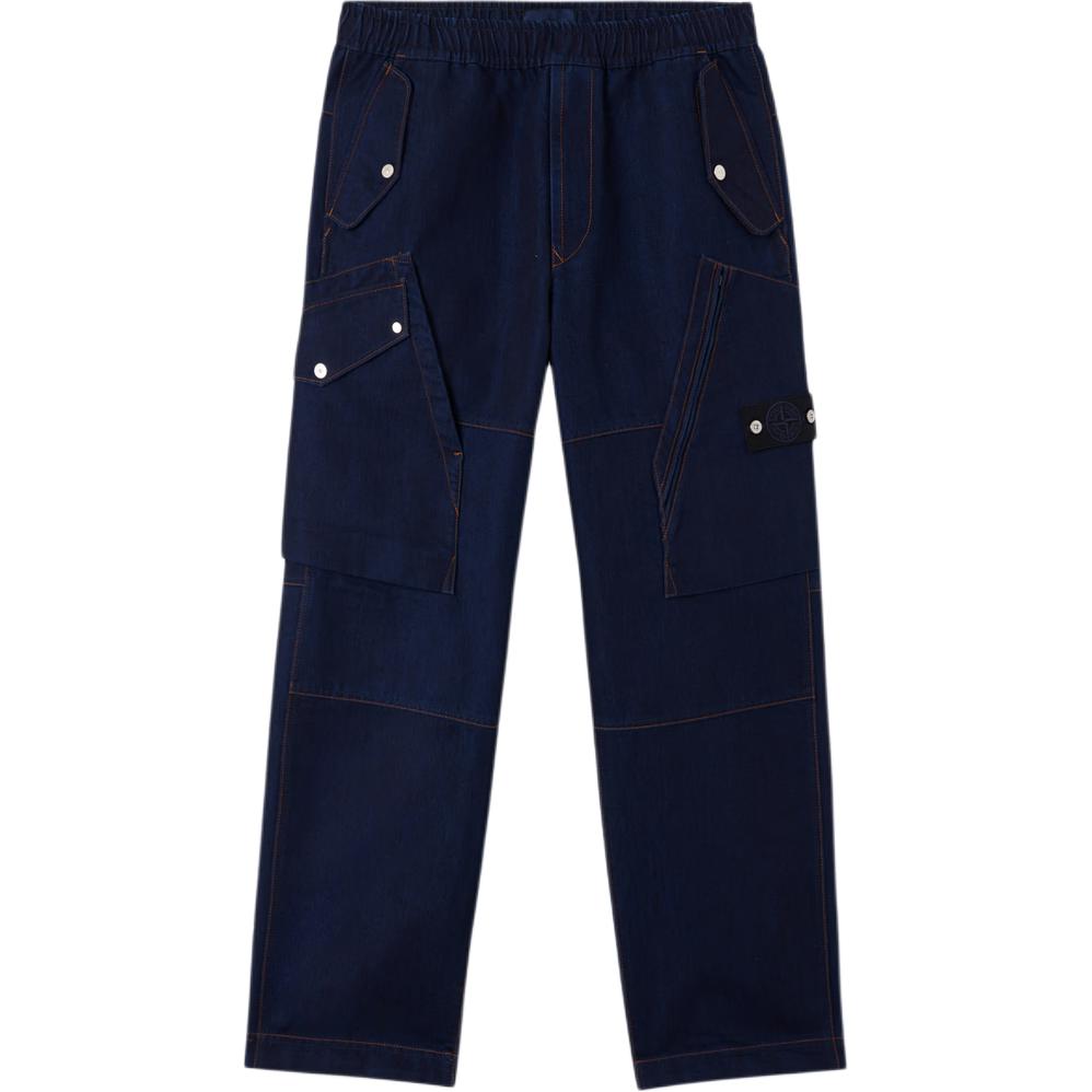 

Брюки с накладными карманами Stone Island, washed синий