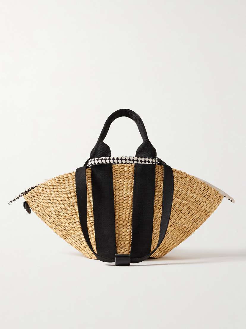 

Миниатюрная плетеная соломенная сумка-тоут Sophie с отделкой из тесьмы Muuñ, коричневый