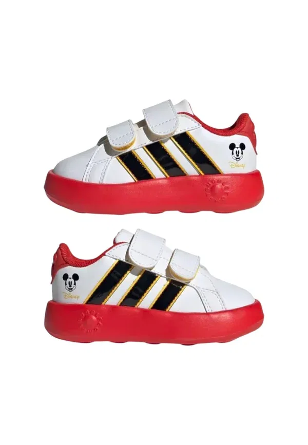 Кроссовки повседневные Adidas Performance Grand Court Mickey CF I Walking Trainers, белый с черным и золотым — фото 4