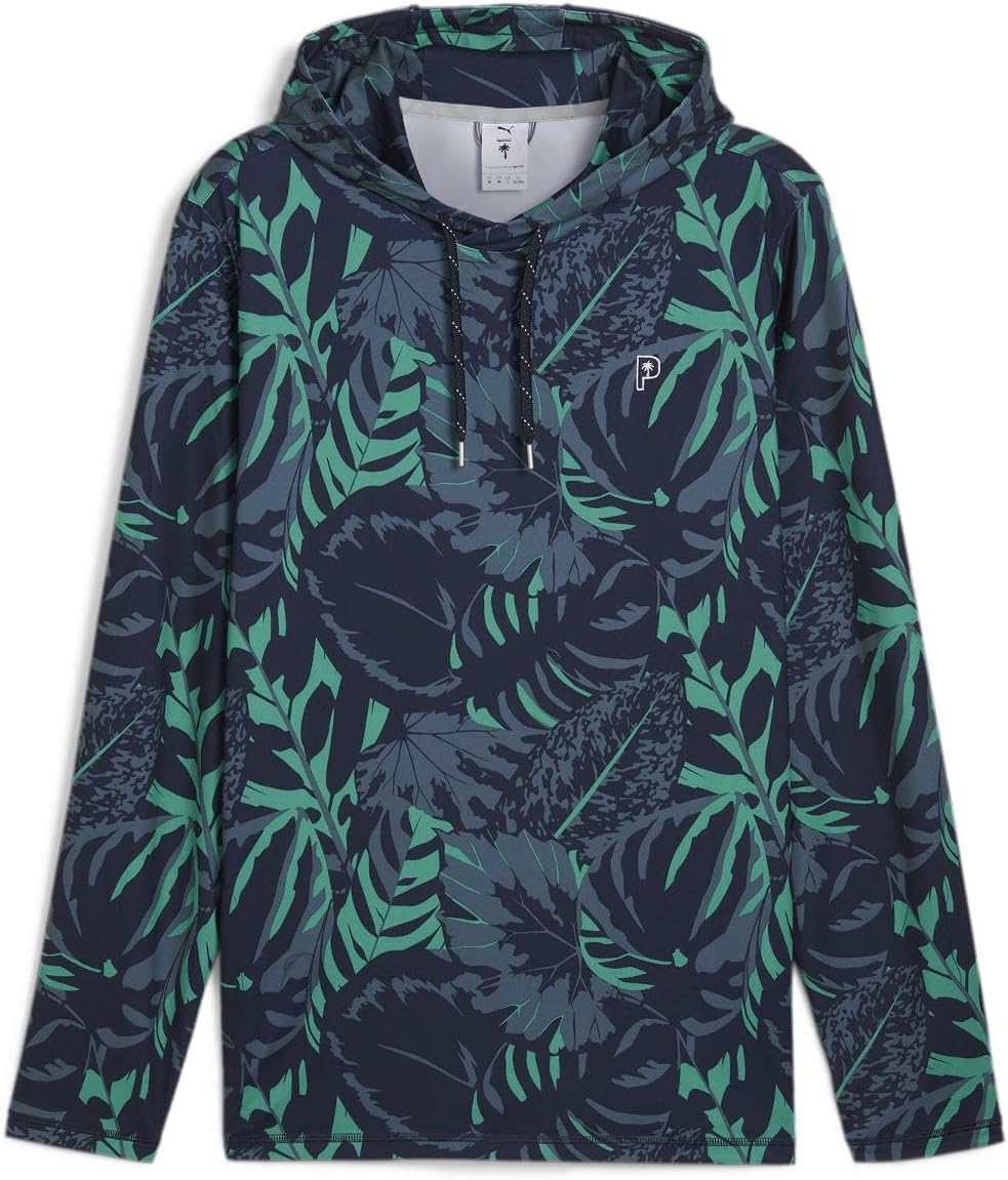

Худи PUMA Golf PTC Palm Glitch, мужская одежда для гольфа, темно-синий/зеленый