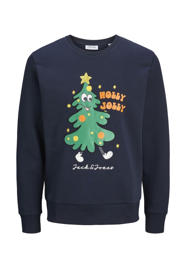 

Толстовка рождественская веселая рубашка с длинным рукавом Jack & Jones, синий