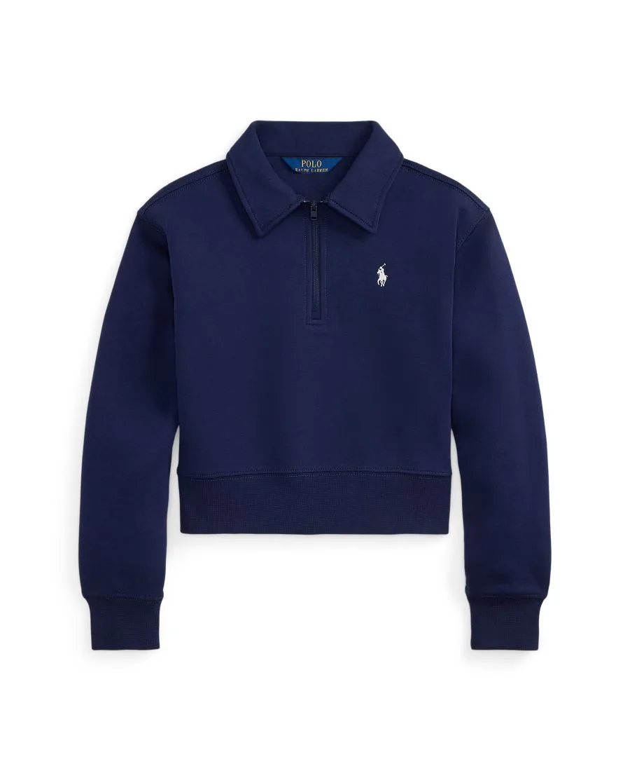 Свитер свободного кроя с воротником для девочек 7-16 лет Polo Ralph Lauren, темно-синий