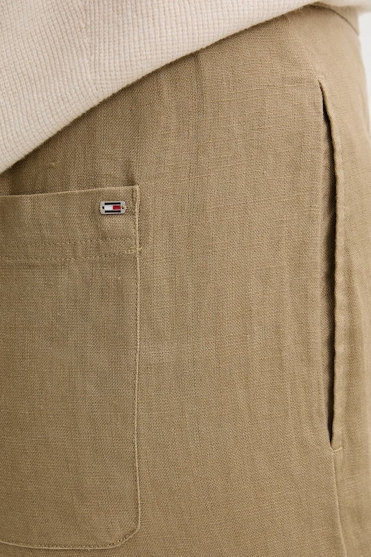 Льняные брюки Tommy Hilfiger, зеленый — фото 4