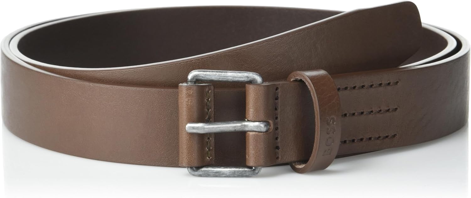 

BOSS мужской кожаный повседневный ремень Scott, Dark Oak