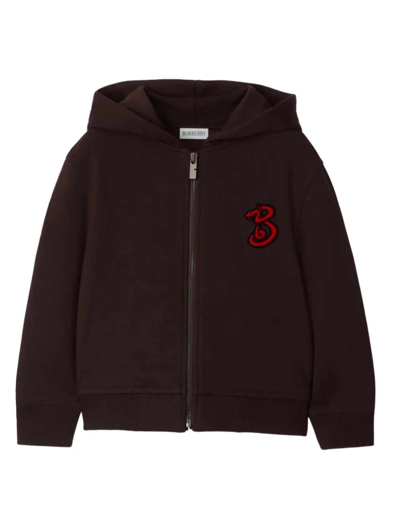 

Burberry Kids худи на молнии с нашивкой-логотипом, коричневый