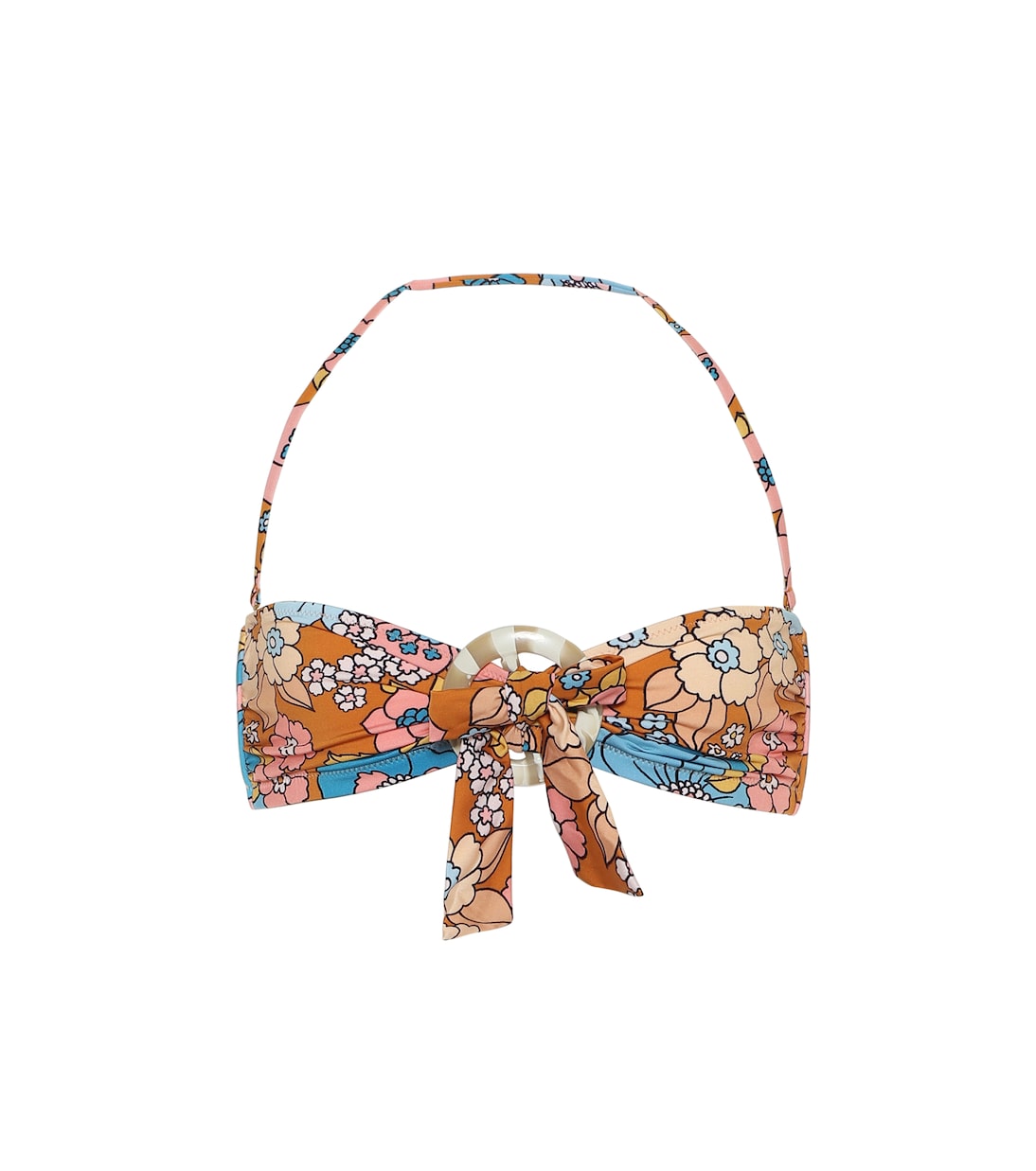 

Верх бикини с цветочным принтом и вырезом-халтер Dodo Bar Or, коричневый