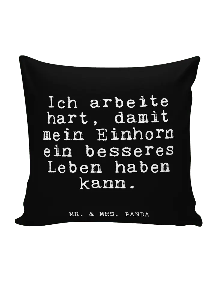 

Подушка Mr & Mrs Panda 40x40 Ich arbeite hart damit, черный