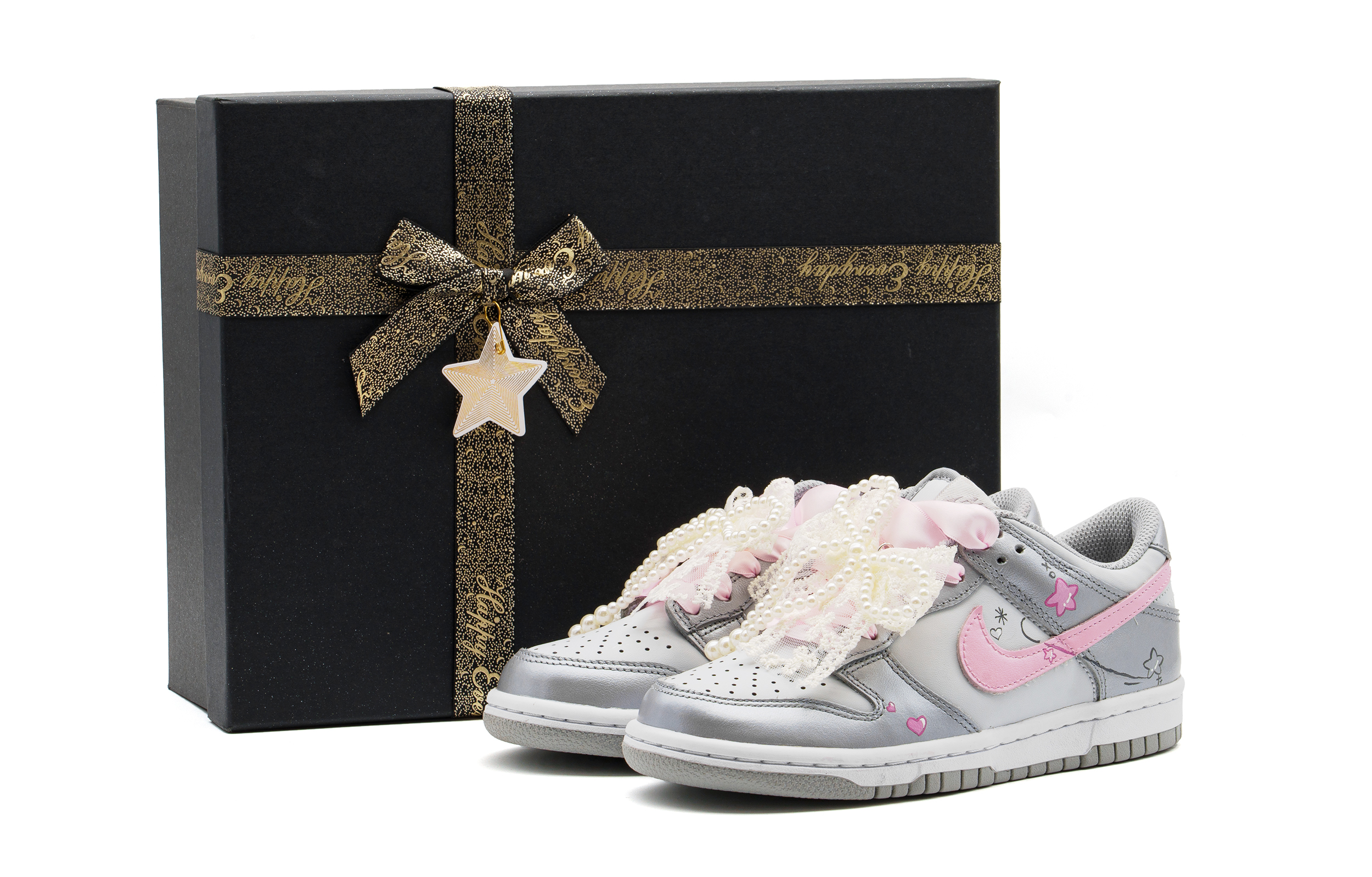 

Детские кроссовки для скейтбординга Dunk Low Top для подростков Nike, серебряный/серый