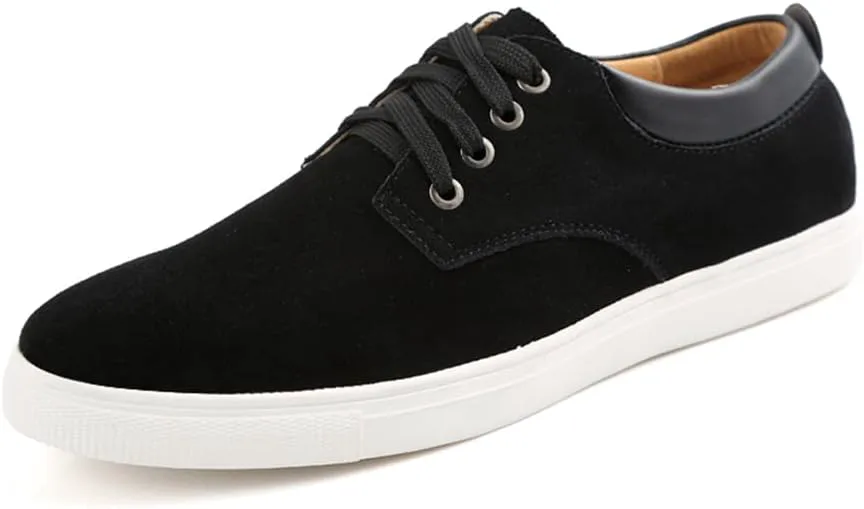 

Мужские оксфорды LLTMALL из замшевой кожи на шнуровке, модные плоские кроссовки, черный