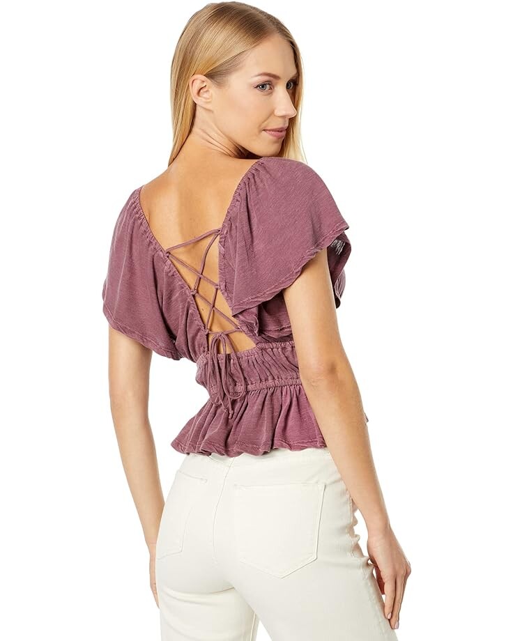 

Топ Lucky Brand Lace-Up Back Top, цвет Crushed Berry