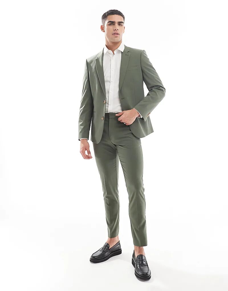 

Узкие брюки ASOS DESIGN цвета хаки