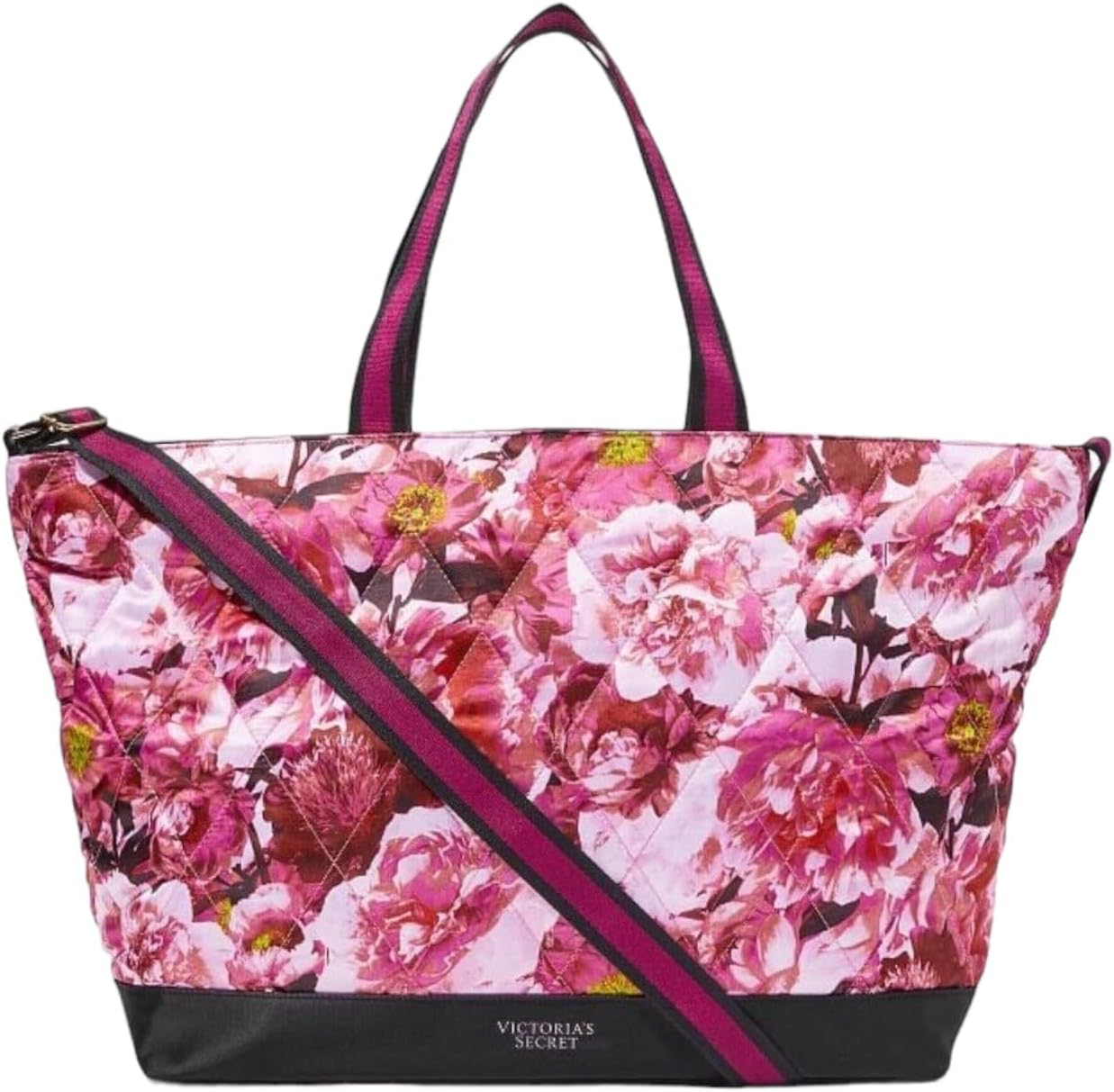 

Сумка-тоут Victoria's Secret Floral Tote с цветочным принтом, стеганая, дорожная