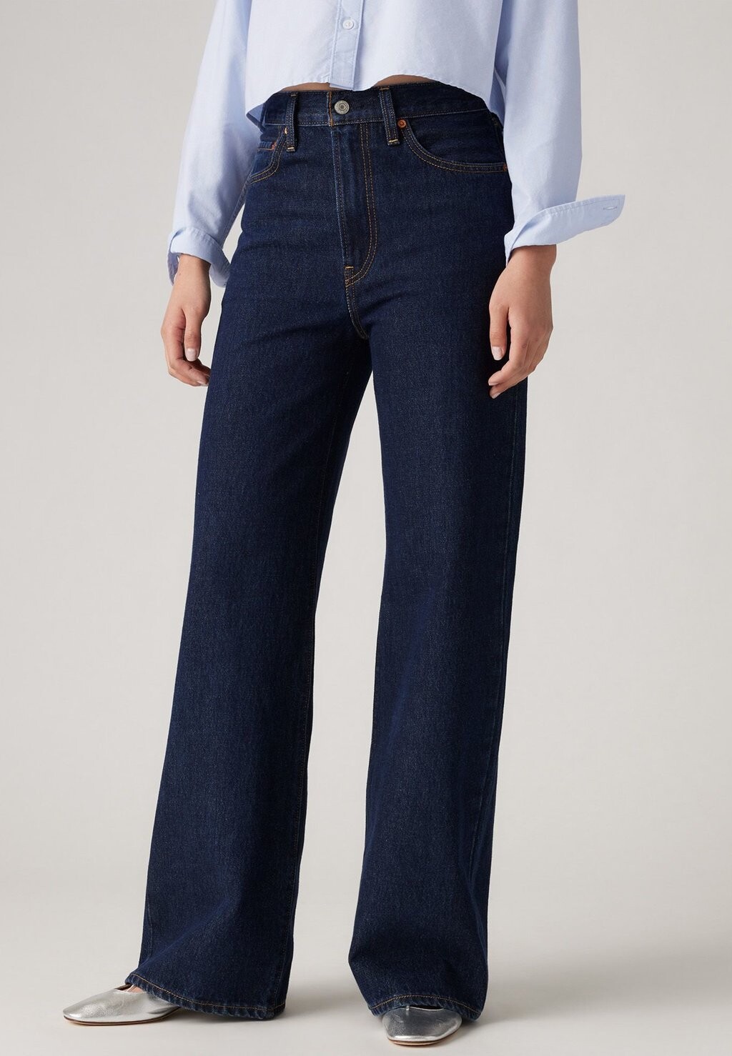 Женские джинсы  Levi's Ribcage Wide Leg Loose Fit , темно-синий