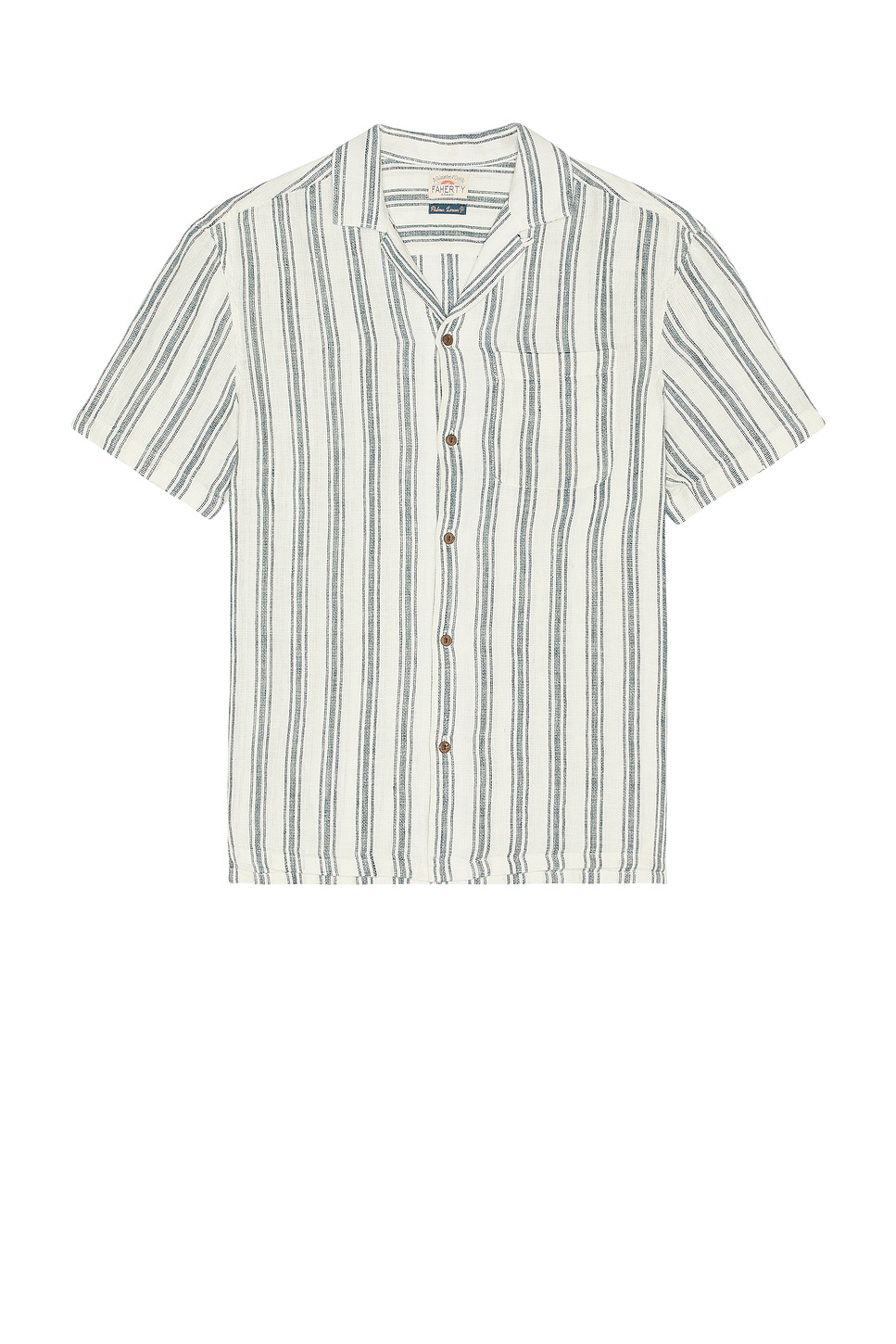 

Сорочка из льна с короткими рукавами Faherty, ryecroft valley stripe