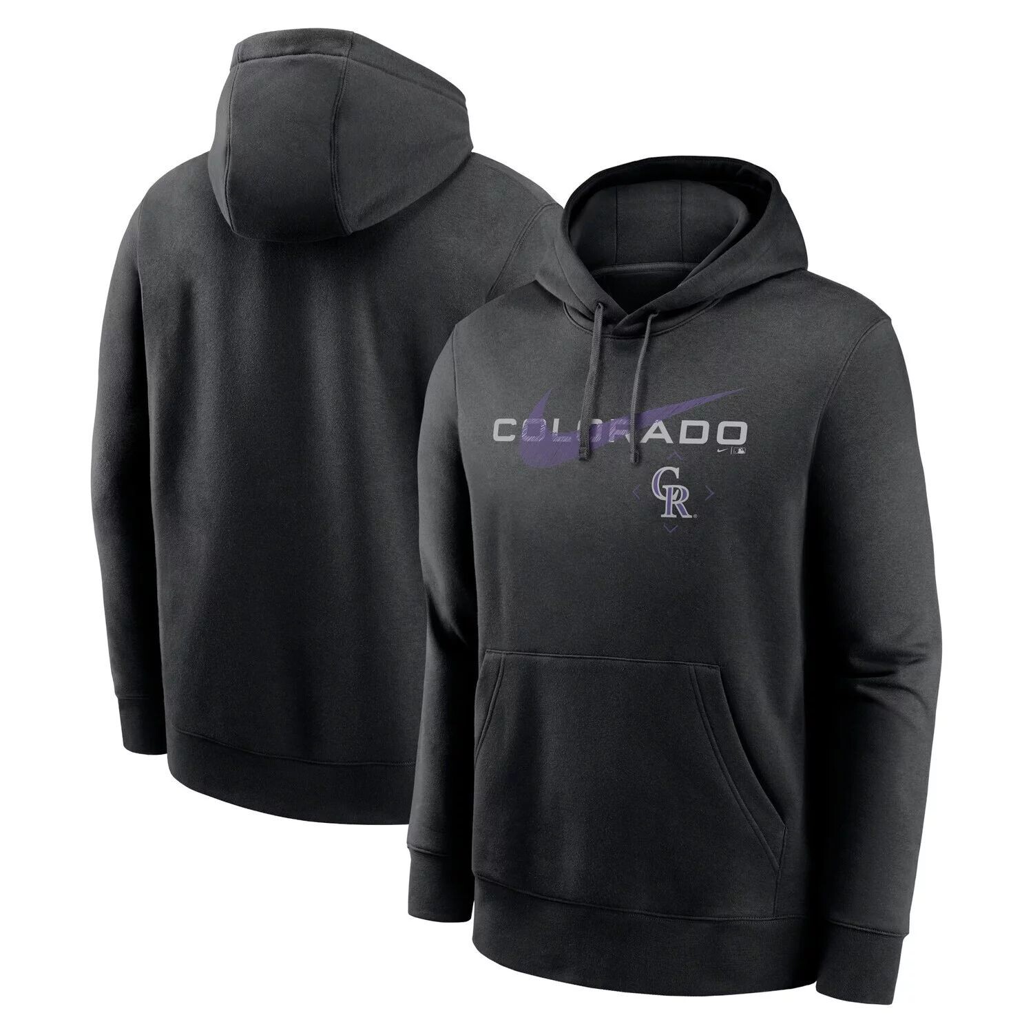 

Мужской черный пуловер с капюшоном Colorado Rockies Swoosh NeighborHOOD Nike