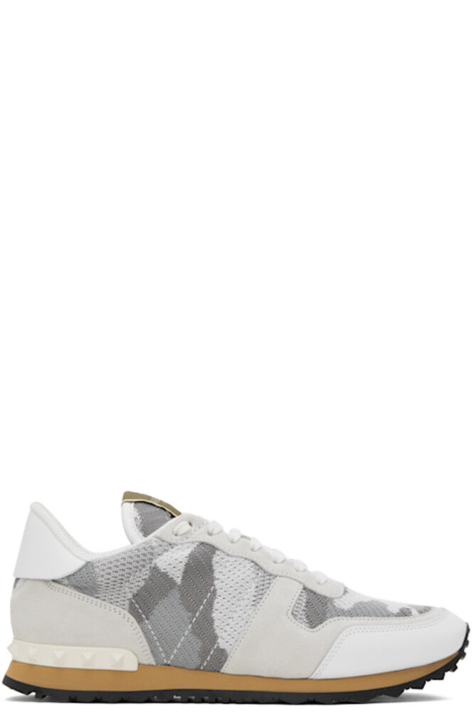 

Белые и бежевые кроссовки Rockrunner Valentino Garavani