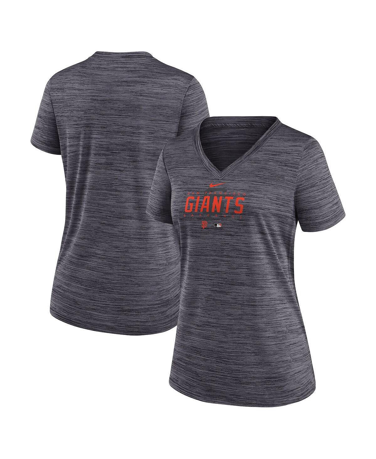 

Черная женская футболка с v-образным вырезом San Francisco Giants Authentic Collection Velocity Practice Performance Nike, черный