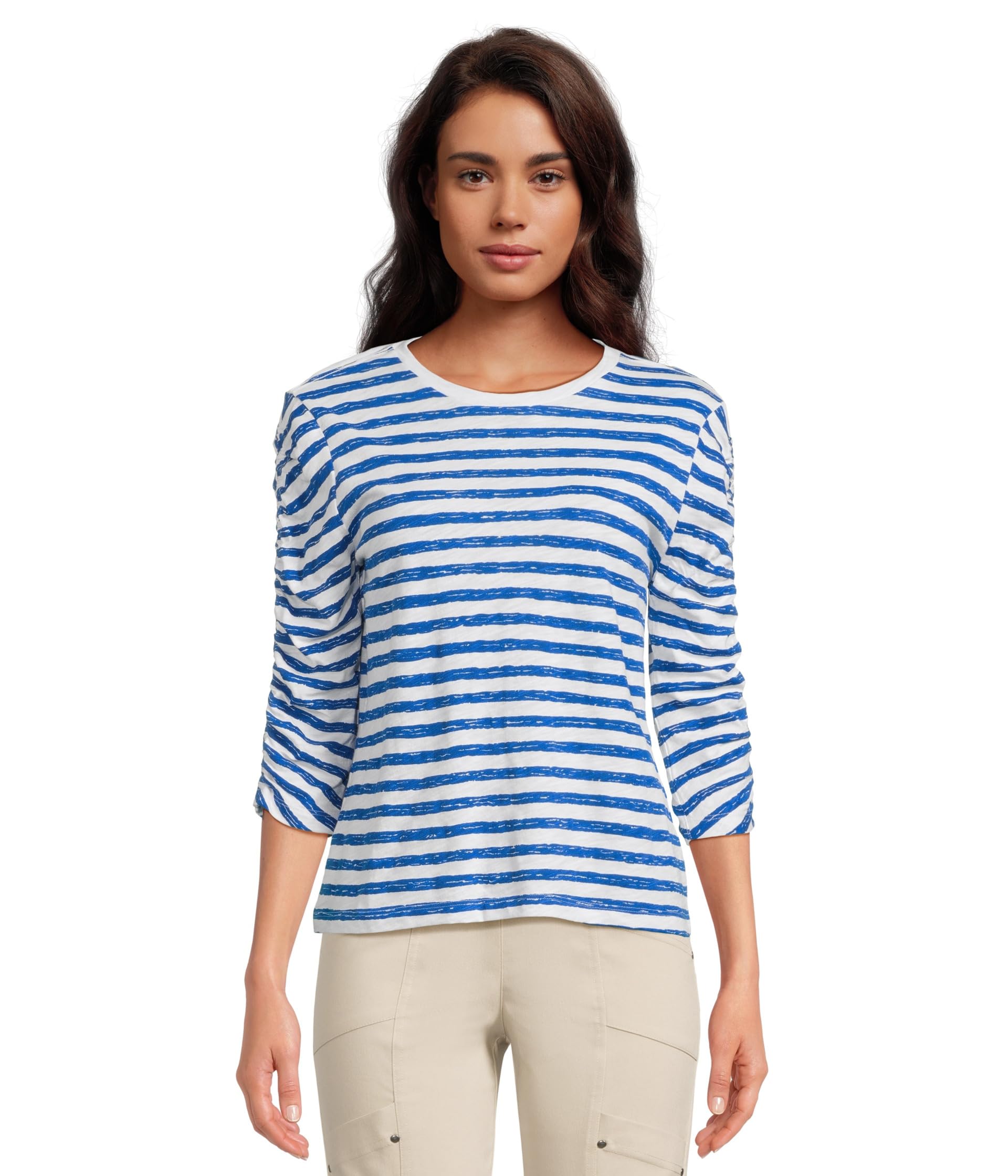 

Футболка Elliott Lauren Stripe Ruched Tee, цвет Marine