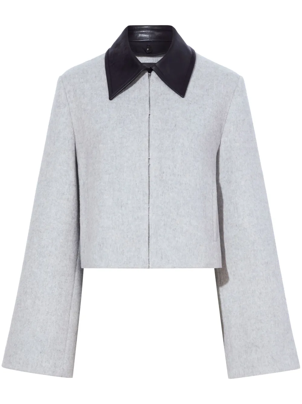 

Укороченная куртка Bridget с кожаным воротником Proenza Schouler, серый
