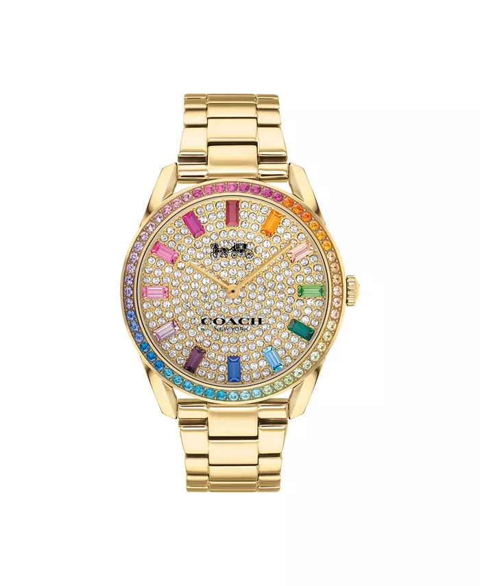 

Женские часы-браслет Preston Rainbow с позолоченным корпусом, 36 мм COACH, золотой