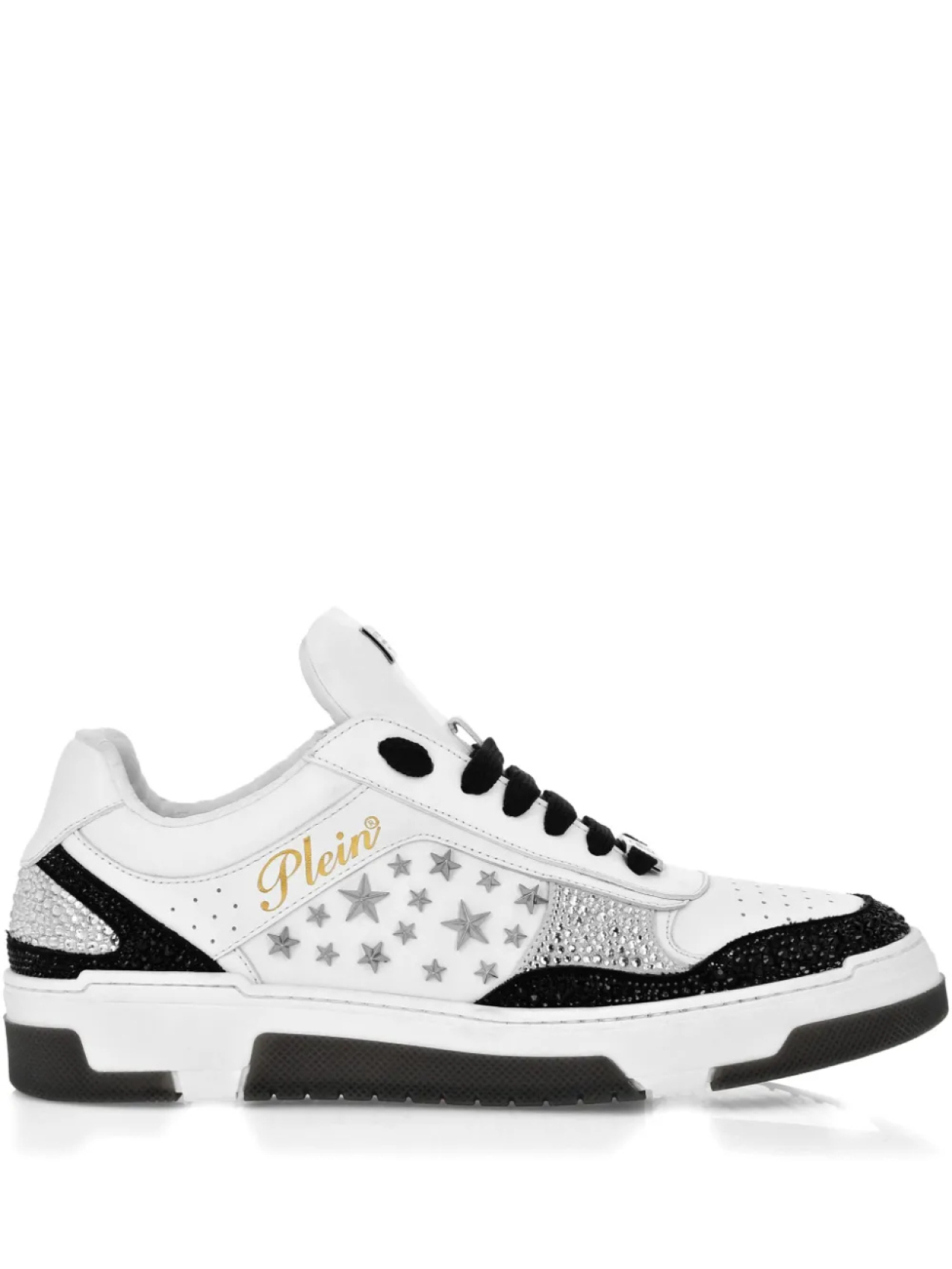 Кроссовки из кожи с заклепками Philipp Plein, белый