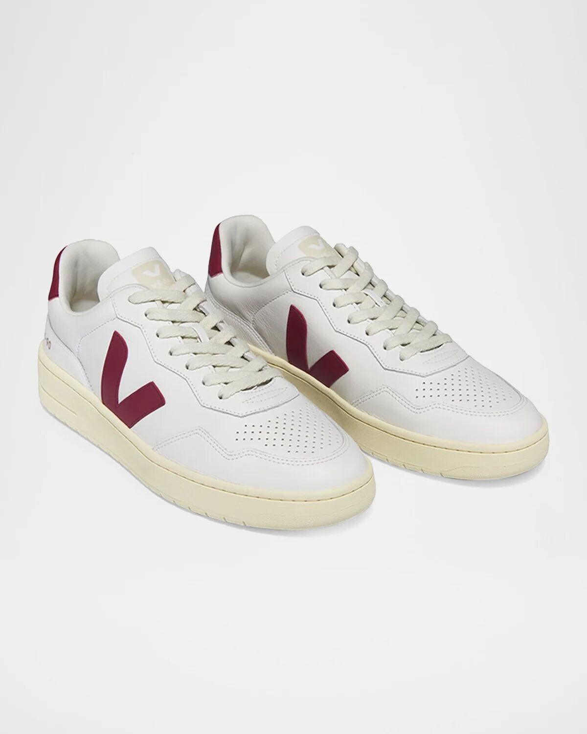 Низкие кеды V 90 с цветными блоками Veja, цвет Extra White Marsala — фото 2