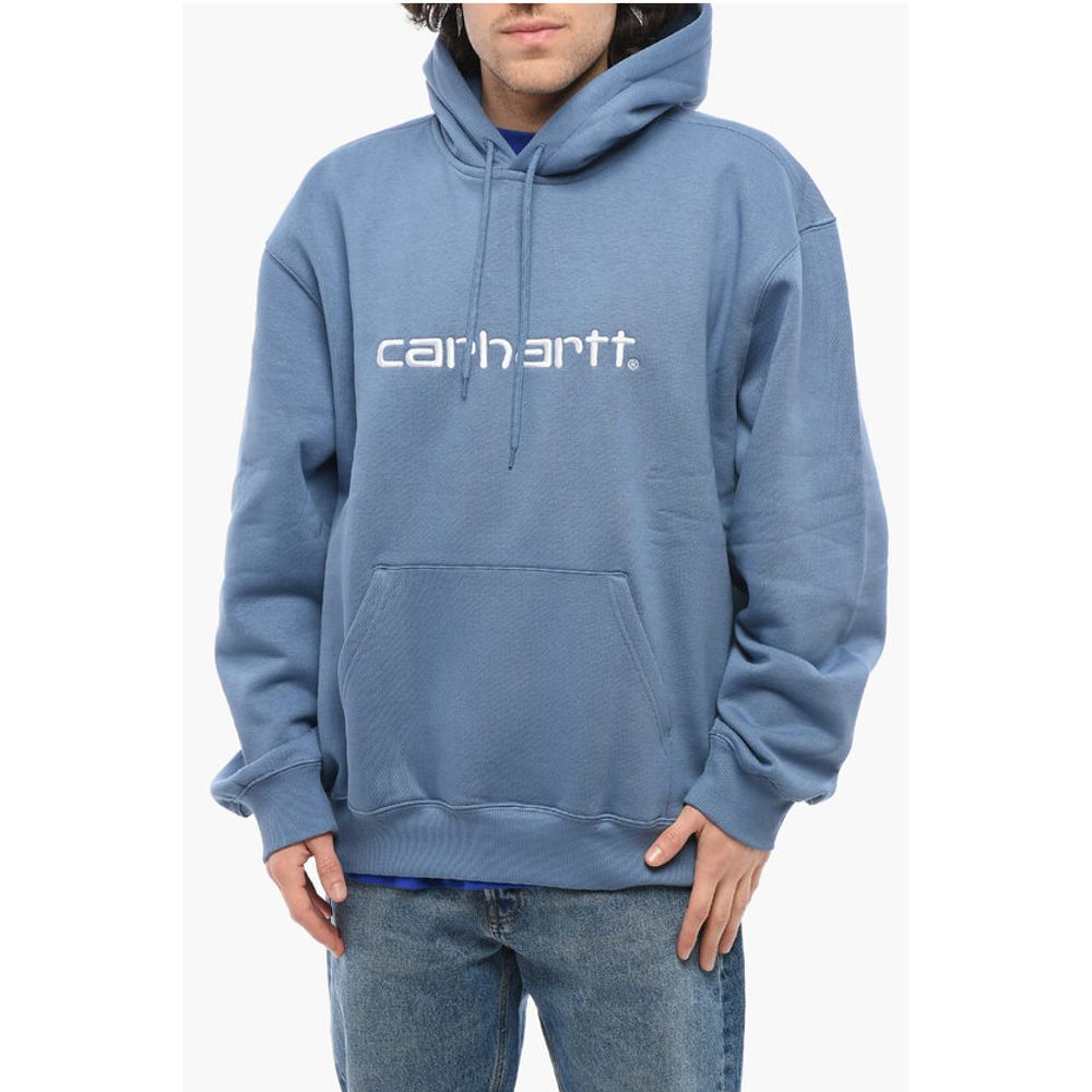 

Толстовка с капюшоном из хлопка и флиса с вышитым логотипом Carhartt Wip, Blue