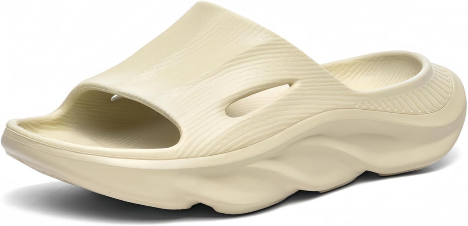 

Восстановительные слайды для мужчин и женщин - ортопедические сандалии с поддержкой свода стопы и толстой подушкой, тапочки при подошвенном фасците, легкие нескользящие шлепанцы для восстановления после тренировки Anyutech, бежевый