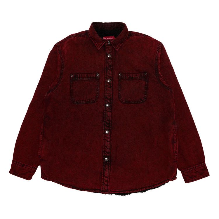 

Рубашка Supreme Faux Shearling Lined Work Shirt, Red Denim