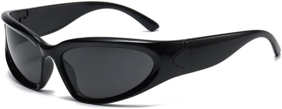 

Модные солнцезащитные очки для женщин, серебристые овальные, спортивные, велосипедные, эстетичные, для мужчин, для активного отдыха MTZJH, Bright Black Gray