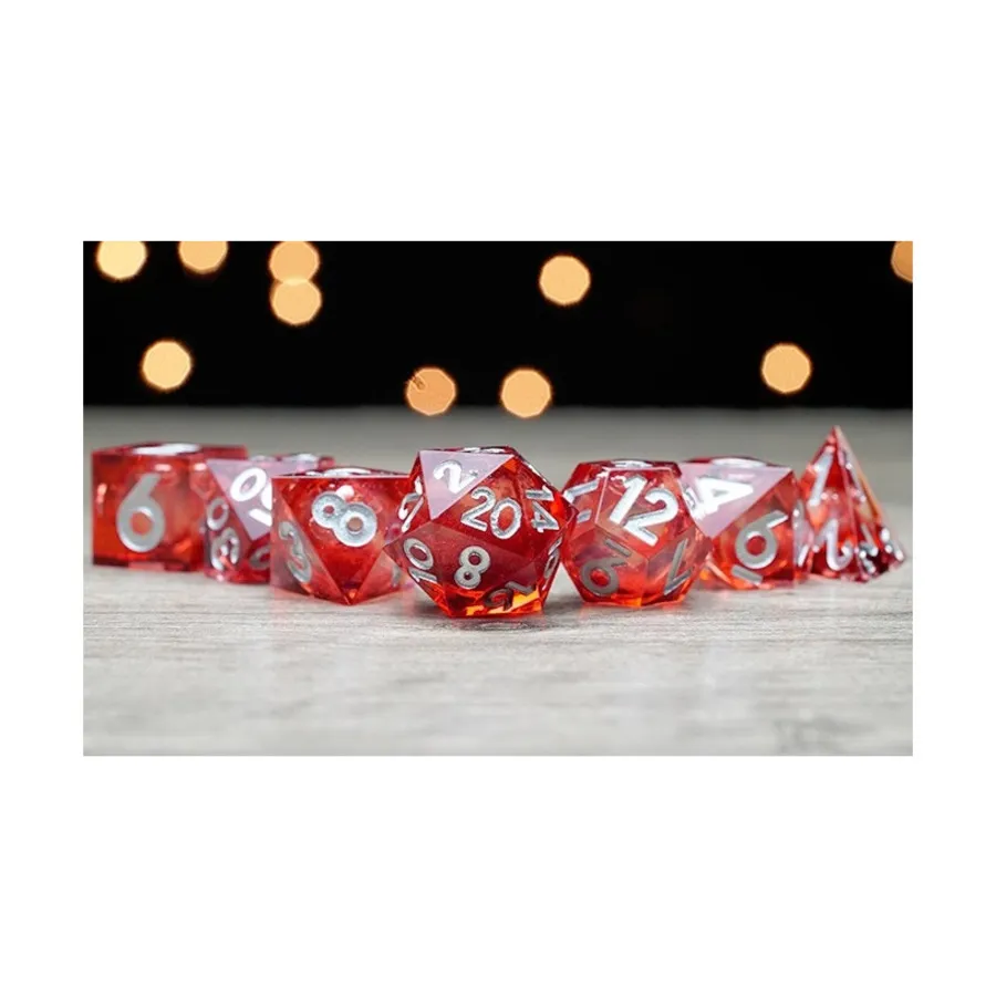 

Набор кубиков «Эликсир» — красный с серебром (7), Elixir Liquid Core Dice