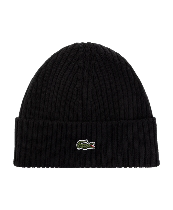 

Шерстяная шапка Lacoste, черный