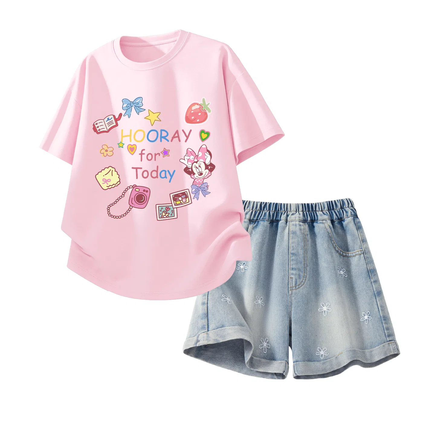 Спортивный костюм Kids Casual Sportswear Disney, джинсово-синий и розовый — фото 3