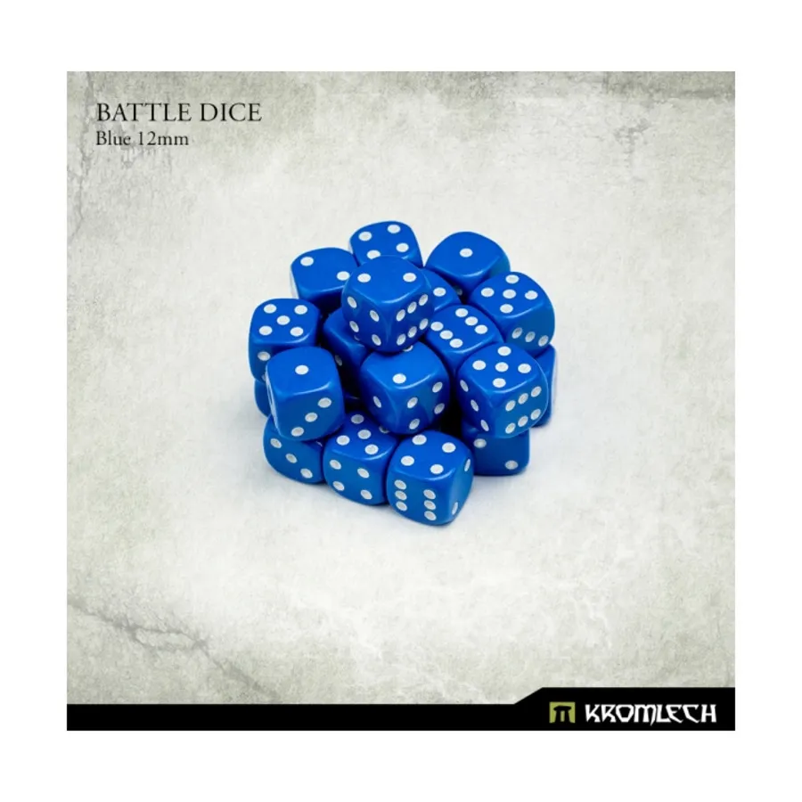 

d6 Синий с белым – Мини-боевые кубики (25), Battle Dice (Kromlech)