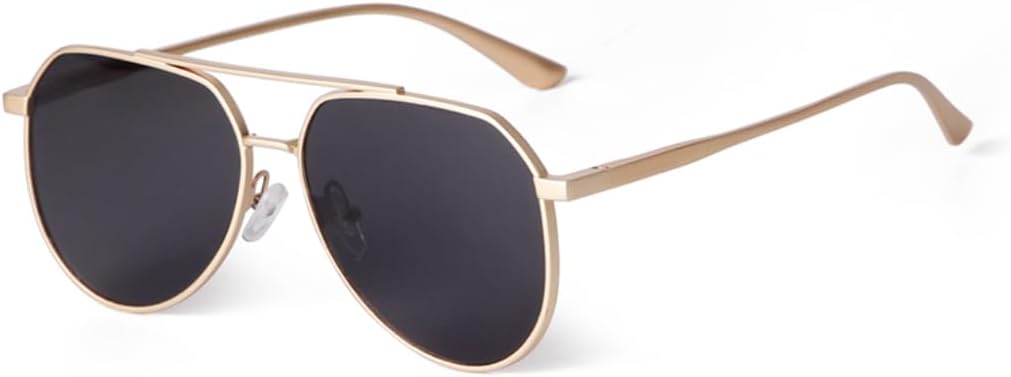 

Солнцезащитные очки с защитой UV400 | Металлическая двойная перемычка, плоская верхняя часть | для женщин и мужчин, для занятий спортом на открытом воздухе и вождения DSVIGF, 04