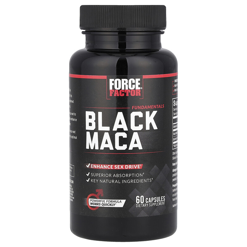 

Force Factor, Fundamentals, чёрная мака, 60 капсул