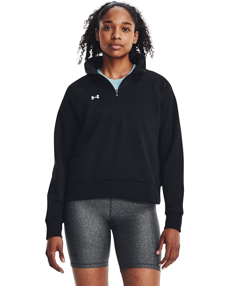 

Толстовка Under Armour Rival Fleece 1/2 Zip, цвет Black/White