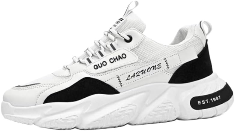 

Мужские модные спортивные кроссовки с толстой подошвой и дышащей конструкцией, с шнуровкой, противоскользящие и прочные. Для бега на открытом воздухе Fusecottc, черный