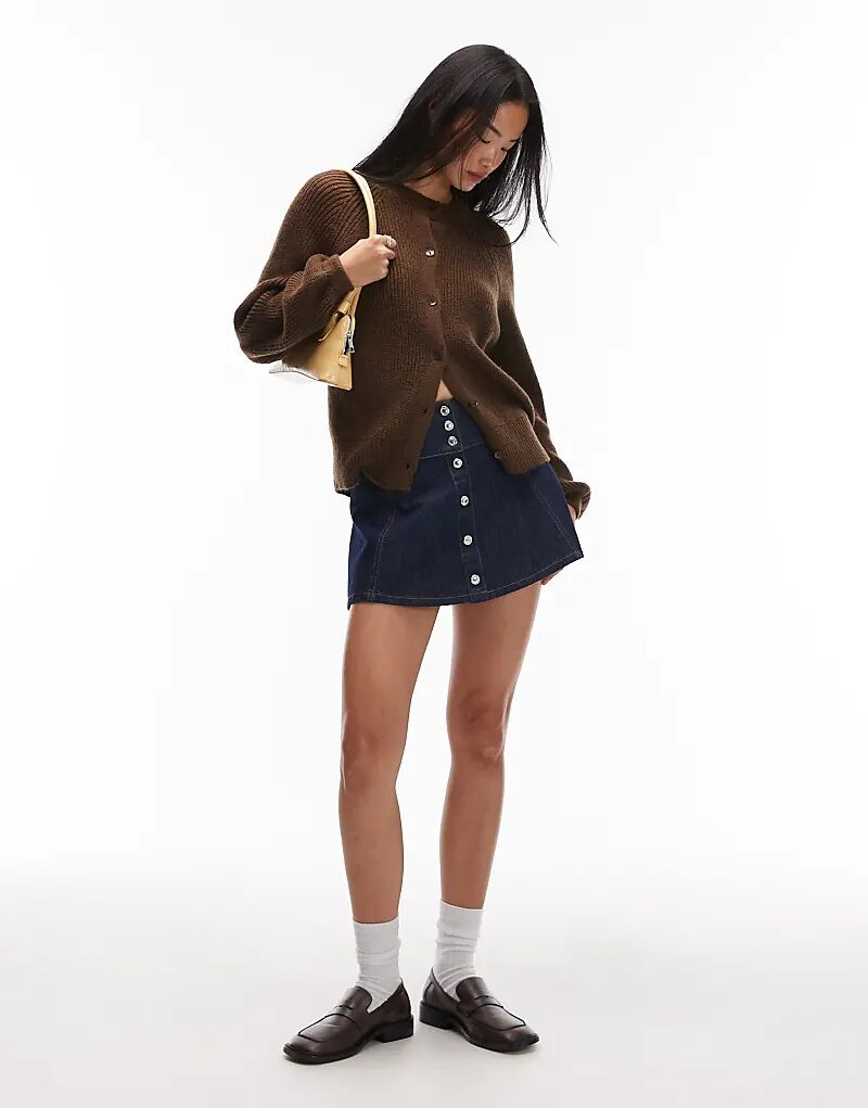 

Вязаный кардиган реглан ASOS DESIGN коричневого цвета