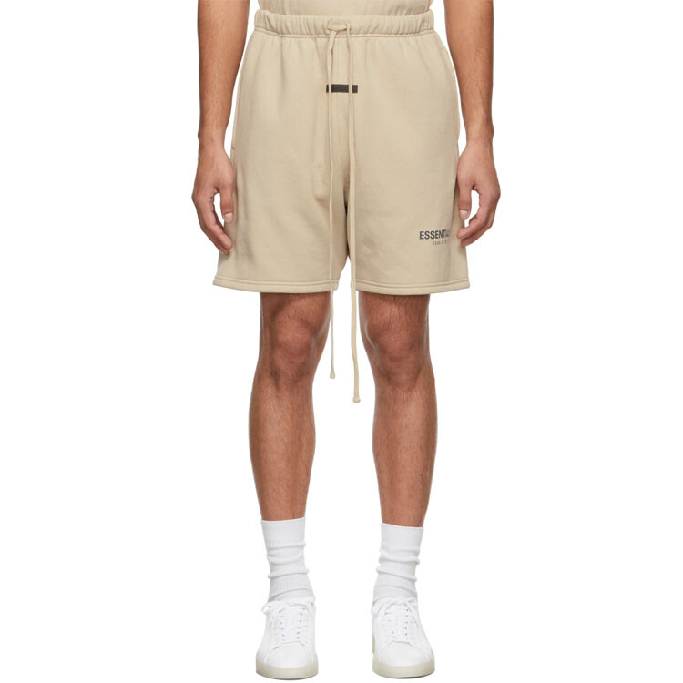 Повседневные шорты мужские бежевые Fear Of God Essentials, бежевый — фото 4