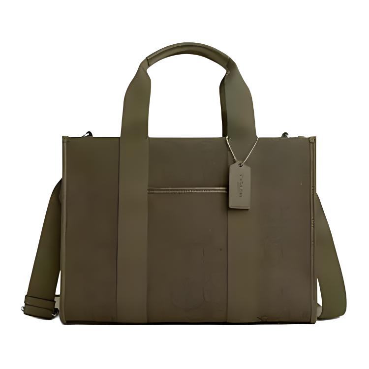 

Сумка-шоппер Smith Refined Calfskin через плечо большая женская оливковая COACH