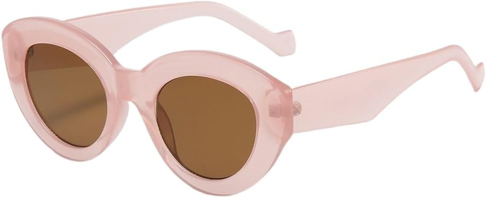 

Популярные солнцезащитные очки в ретро-оправе, большие солнцезащитные очки для женщин, стильные солнцезащитные очки в ретро-стиле, овальной формы UJNHGQ, Clear Pink-tea