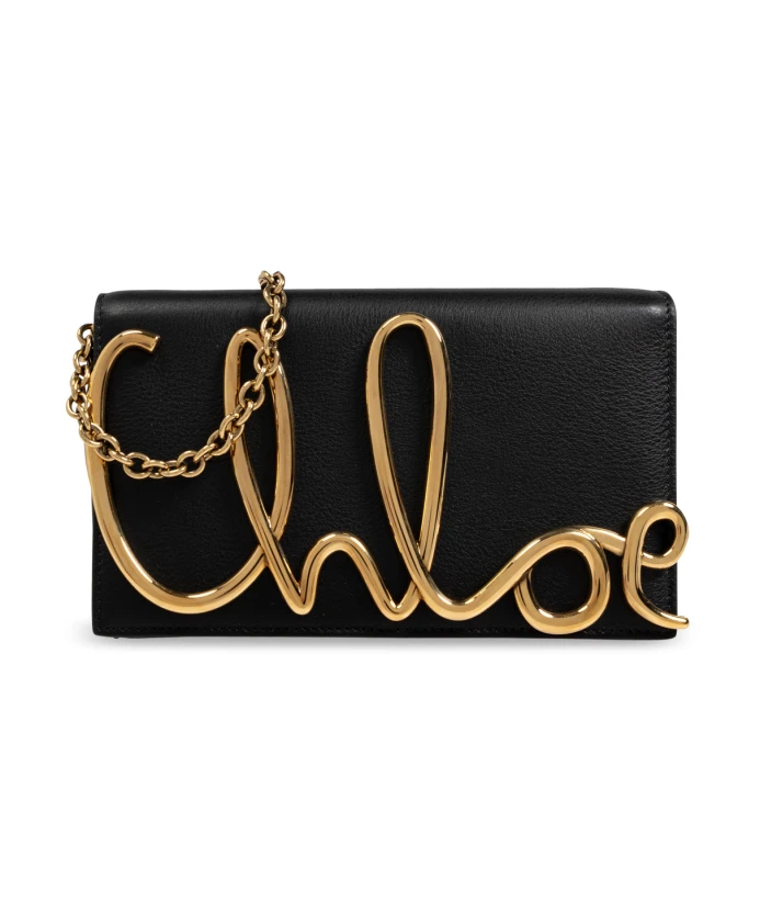 

Сумка через плечо с логотипом Chloé, черный