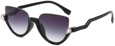 

Модные солнцезащитные очки в полуободковой оправе с бриллиантами для женщин, очки с градиентным зеркальным покрытием, винтажная оправа для мужских очков MTZJH, Black Gray Gradient