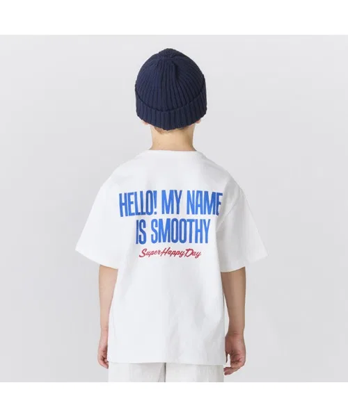 Детская футболка Smoothy HELLO MY NAME IS с принтом белая — фото 3