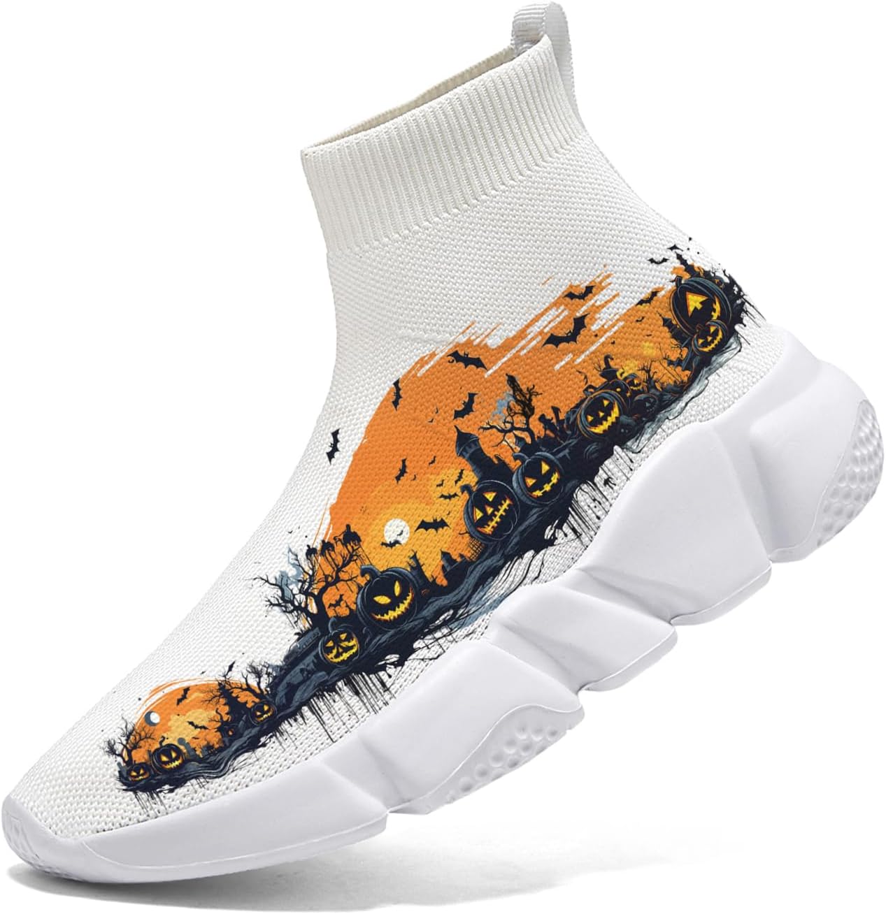 

Кроссовки Hetios для мужчин слипоны - Хэллоуин, вязаные, дышащие, спортивные, для тренажерного зала, повседневные, легкие, теннисные, Halloween Special Edition 05
